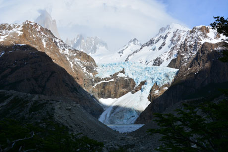 vue glacier fitz roy de loin